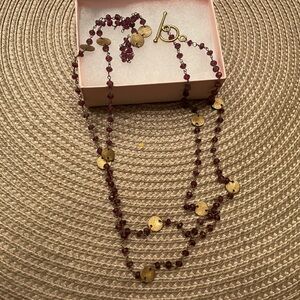Garnet strand. With toggle clasp.